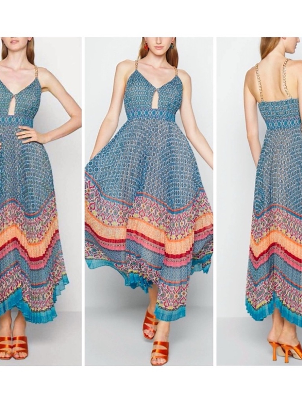Alice + Olivia Gloria Sunshower Stripe Multi Maxi Dress size 6 NWT $660 - Picture 5 of 14